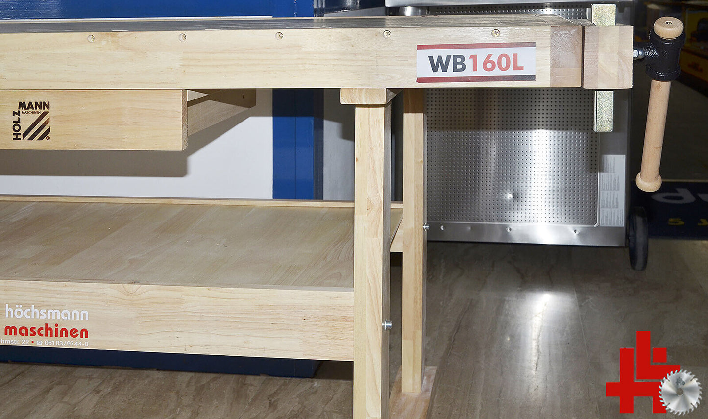 Holzmann WB160L Werkbank mit zwei Hobelbankzangen Metallbankhaken