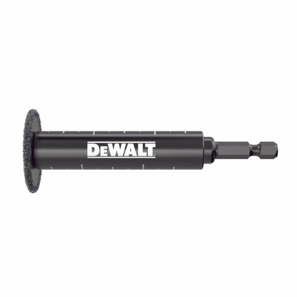 DeWalt Innenrohrschneider für PVC-Rohre, 34mm Durchmesser, für die Verwendung mit Schraubern, 1/4" Aufnahme, seitliche Betrachtung