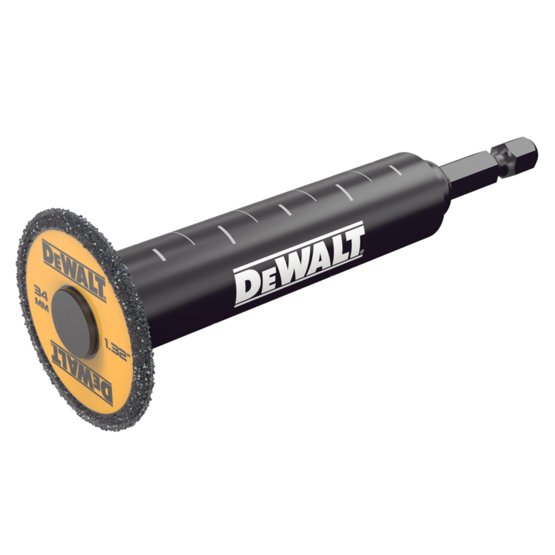 DeWalt Innenrohrschneider für PVC-Rohre, 34mm Durchmesser, für die Verwendung mit Schraubern, 1/4" Aufnahme